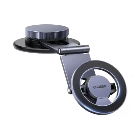 UGREEN 45577 Magnetic Dashboard Car Phone Mount made of metal, attached to a car dashboard.