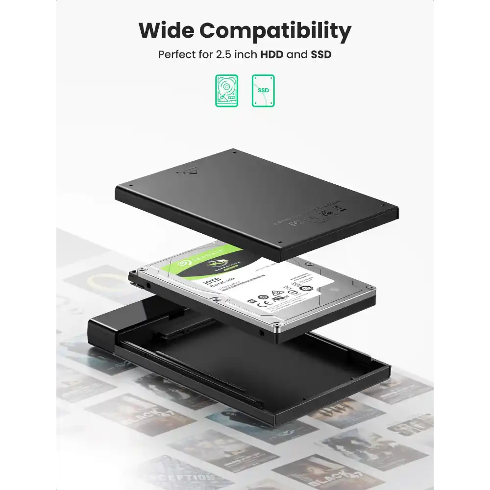 UGREEN 50743 USB-C 25-INCH HARD DRIVE ENCLOSURE2 - One Chip Computers UGREEN 50743 USB-C 2.5-Inch Hard Drive Enclosure