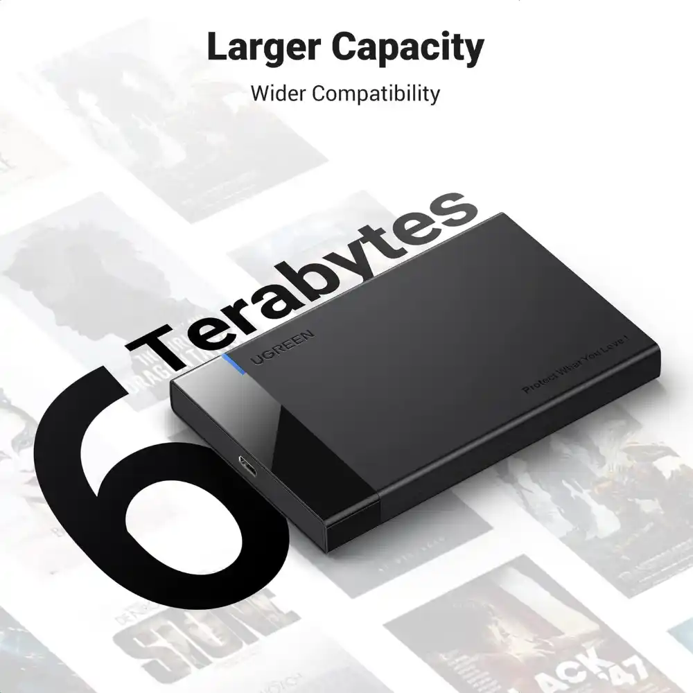 UGREEN 50743 USB-C 25-INCH HARD DRIVE ENCLOSURE5 - One Chip Computers UGREEN 50743 USB-C 2.5-Inch Hard Drive Enclosure