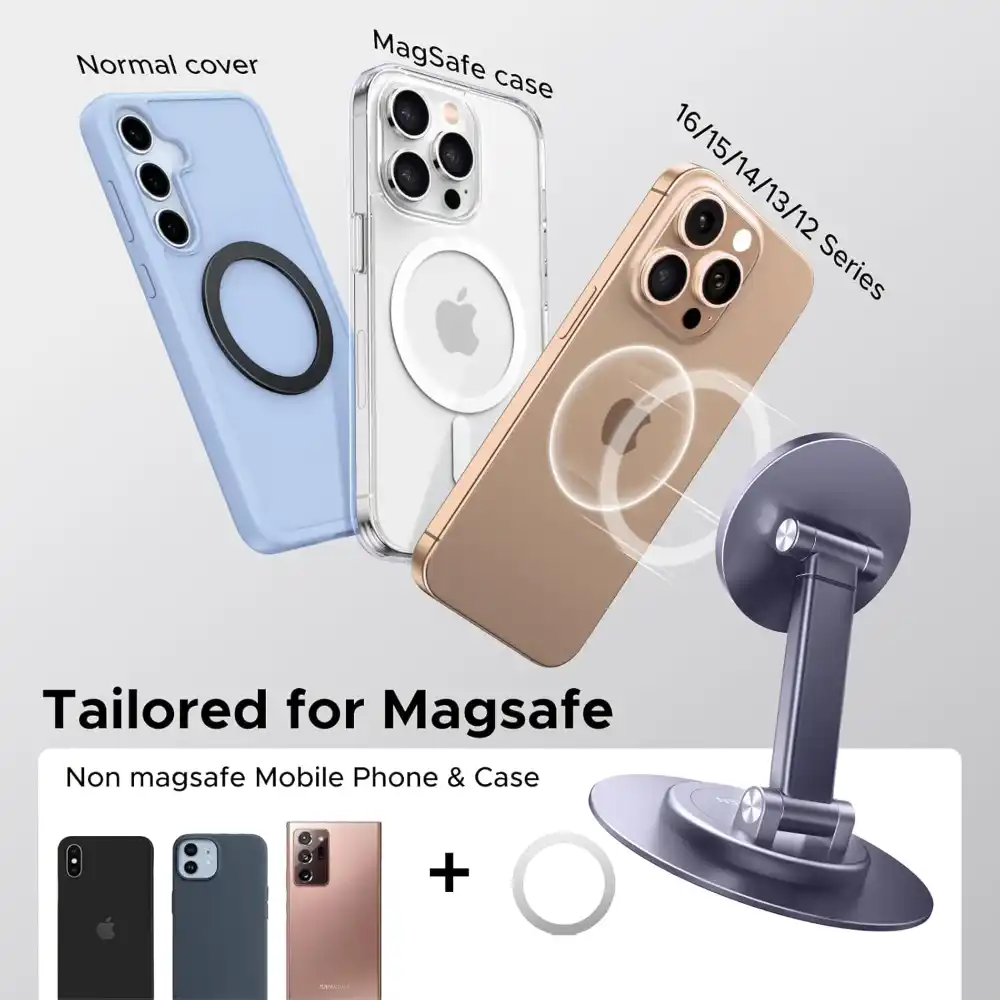 UGREEN 65229 360° Rotation Magnetic Desktop Phone Stand - One Chip Computers UGREEN 65229 360° Rotation Magnetic Desktop Phone Stand