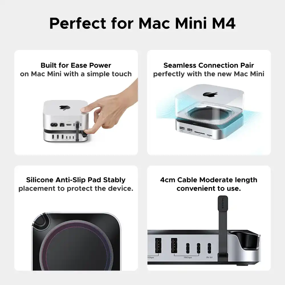 UGREEN 65487 11-in-1 Docking Station for Mac Mini with SSD Expansion - One Chip Computers UGREEN 65487 11-in-1 Docking Station for Mac Mini with SSD Expansion