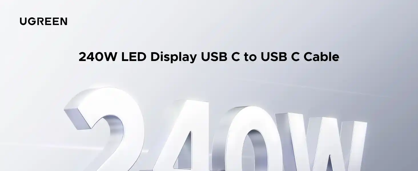 UGREEN 65867 USB-C to USB-C 240W Cable fast charging and digital screen
