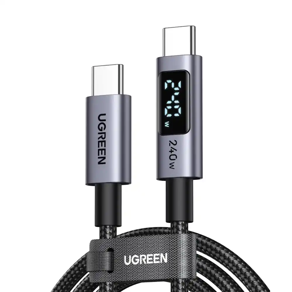 UGREEN 65867 USB-C to USB-C 240W Cable fast charging and digital screen - One Chip Computers UGREEN 65867 USB-C to USB-C 240W Cable fast charging and digital screen