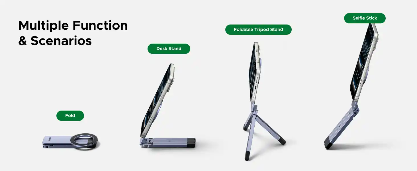 UGREEN 75509 Magnetic Phone Tripod Stand Metal Adjustable