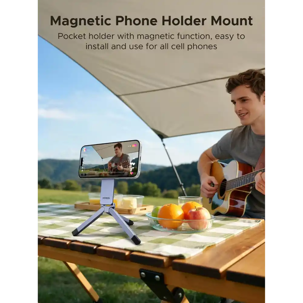 UGREEN 75509 Magnetic Phone Tripod Stand Metal Adjustable3 - One Chip Computers