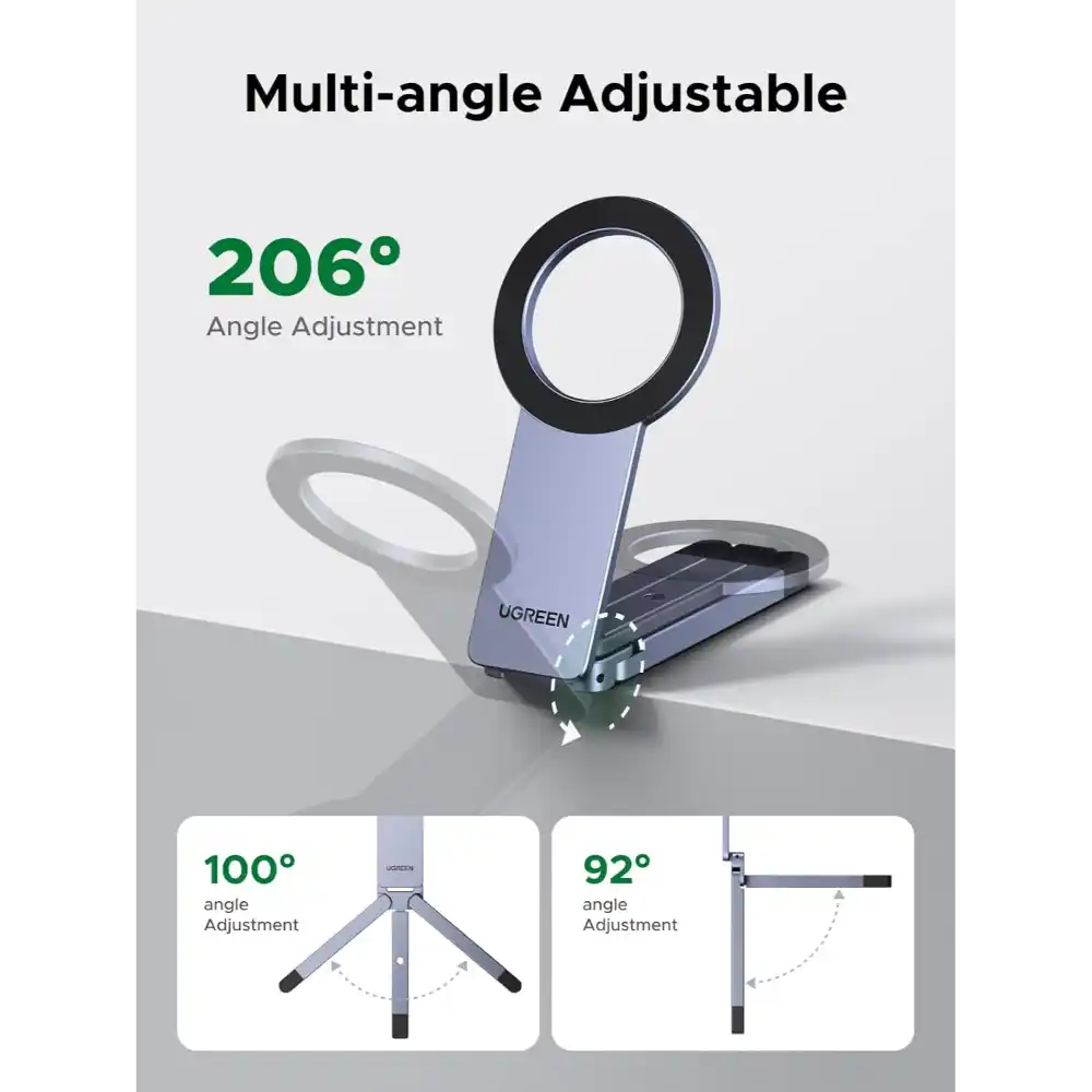 UGREEN 75509 Magnetic Phone Tripod Stand Metal Adjustable - One Chip Computers UGREEN 75509 Magnetic Phone Tripod Stand Metal Adjustable