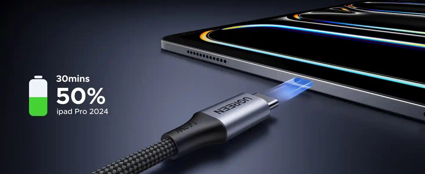 UGREEN 75733 140W 2-in-1 Dual USB-C Cable 2M Fast Charging