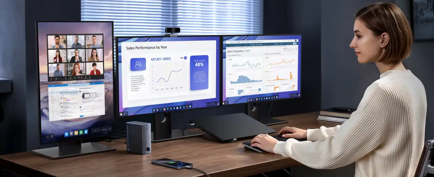 UGREEN 85489 14-in-1 USB-C Docking Station Triple 4K Display