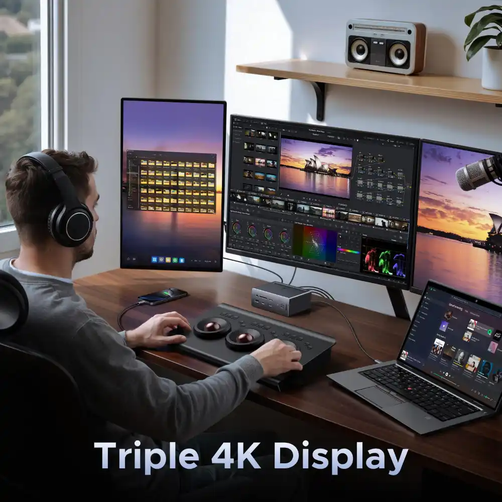UGREEN 85489 14-in-1 USB-C Docking Station Triple 4K Display - One Chip Computers UGREEN 85489 14-in-1 USB-C Docking Station Triple 4K Display