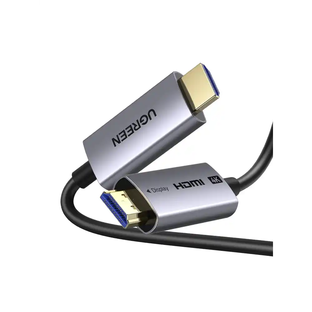 UGREEN 45503 HDMI 4K FIBER OPTIC CABLE ALUMINUM SHELL 10M - One Chip Computers UGREEN 45503 HDMI 4K FIBER OPTIC CABLE ALUMINUM SHELL 10M