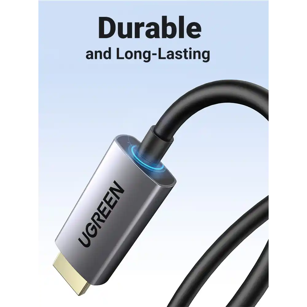 UGREEN 45503 HDMI 4K FIBER OPTIC CABLE ALUMINUM SHELL 10M - One Chip Computers UGREEN 45503 HDMI 4K FIBER OPTIC CABLE ALUMINUM SHELL 10M