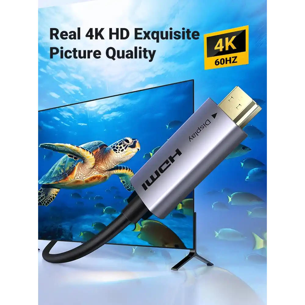 UGREEN 45503 HDMI 4K FIBER OPTIC CABLE ALUMINUM SHELL 10M - One Chip Computers UGREEN 45503 HDMI 4K FIBER OPTIC CABLE ALUMINUM SHELL 10M
