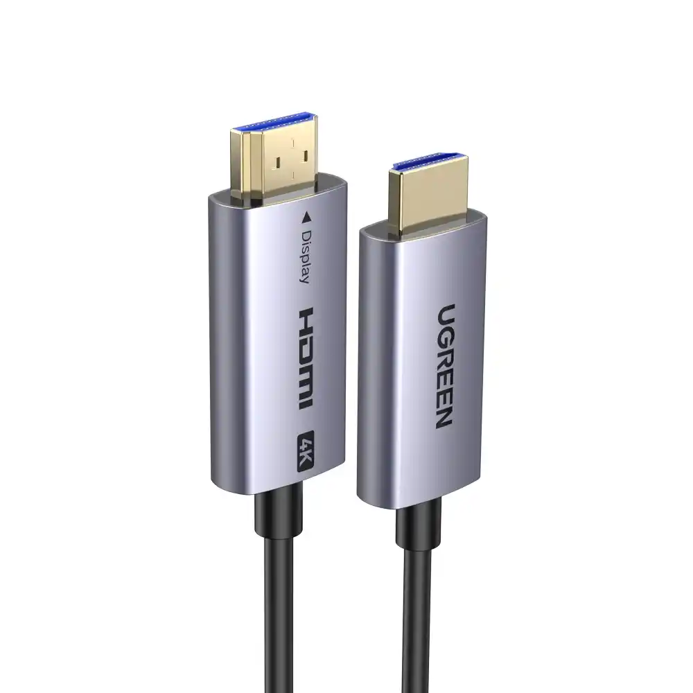 UGREEN 45503 HDMI 4K FIBER OPTIC CABLE ALUMINUM SHELL 10M - One Chip Computers UGREEN 45503 HDMI 4K FIBER OPTIC CABLE ALUMINUM SHELL 10M