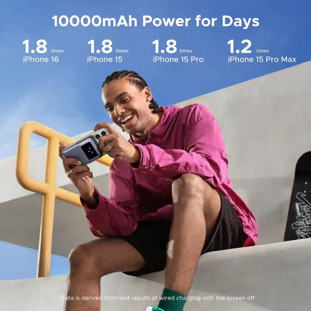 UGREEN 45327 Uno 10000mAh Magnetic Wireless Power Bank - One Chip Computers UGREEN 45327 Uno 10000mAh Magnetic Wireless Power Bank