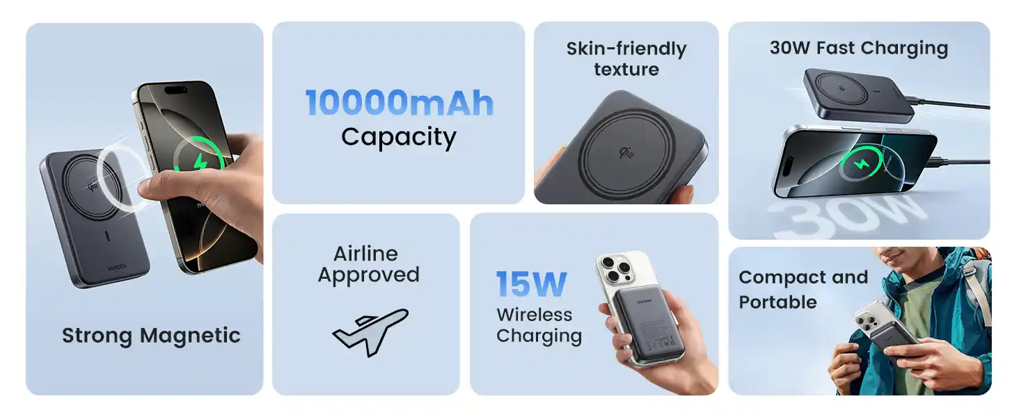 UGREEN 45763 MagSafe 30W Qi2 Magnetic Power Bank 10000mAh