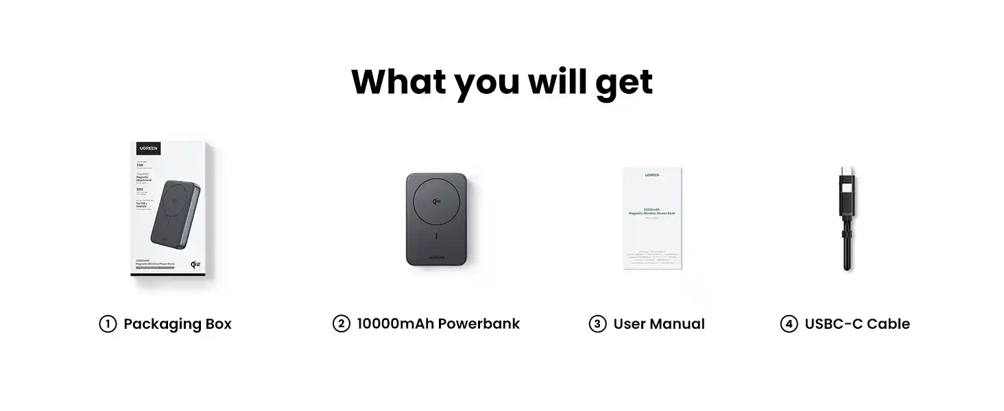 UGREEN 45763 MagSafe 30W Qi2 Magnetic Power Bank 10000mAh