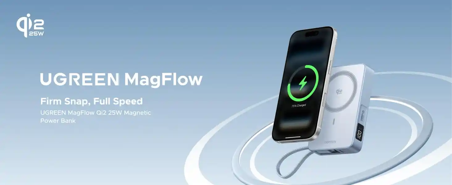 UGREEN 65958 Magflow 10000mAh 25W Qi2 Magnetic Power Bank
