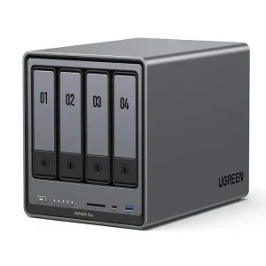 UGREEN NASync DXP4800 Plus 4-Bay Desktop NAS with 8GB DDR5, 2.5GbE, 10GbE, Thunderbolt 4 & 4K HDMI