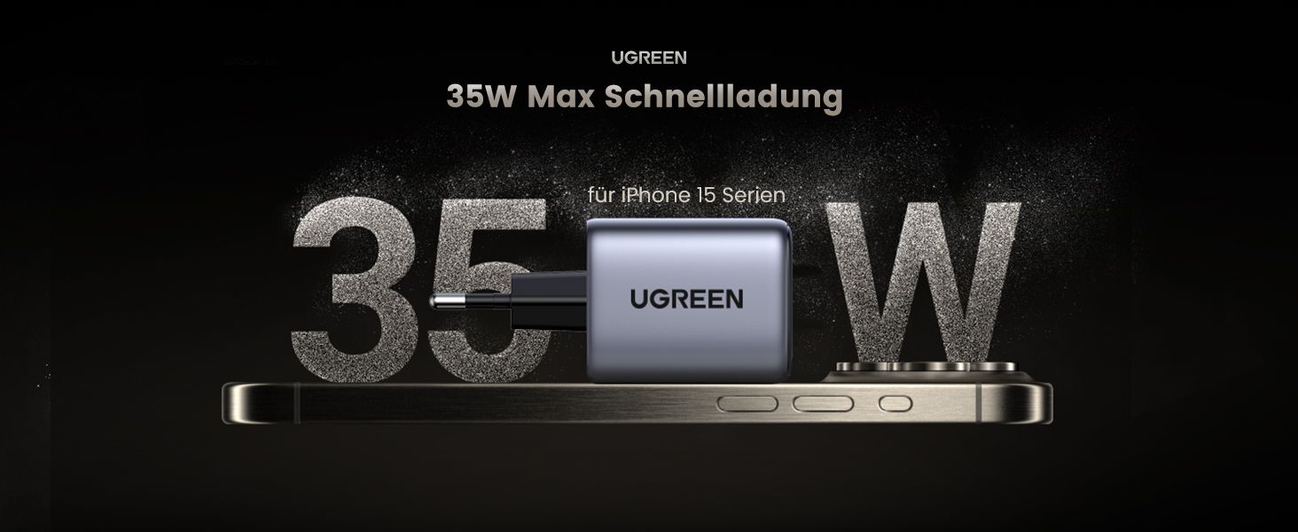 UGREEN 15539 Nexode 35W USB-C GaN Fast Charger EU Plug - detail 1
