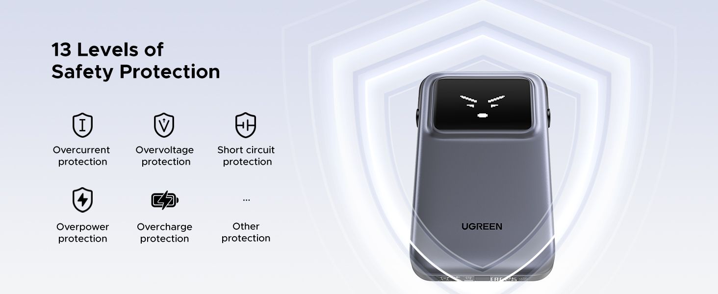 UGREEN 35604B Uno 10000mAh 30W Power Bank with Built-in Cable - detail 10