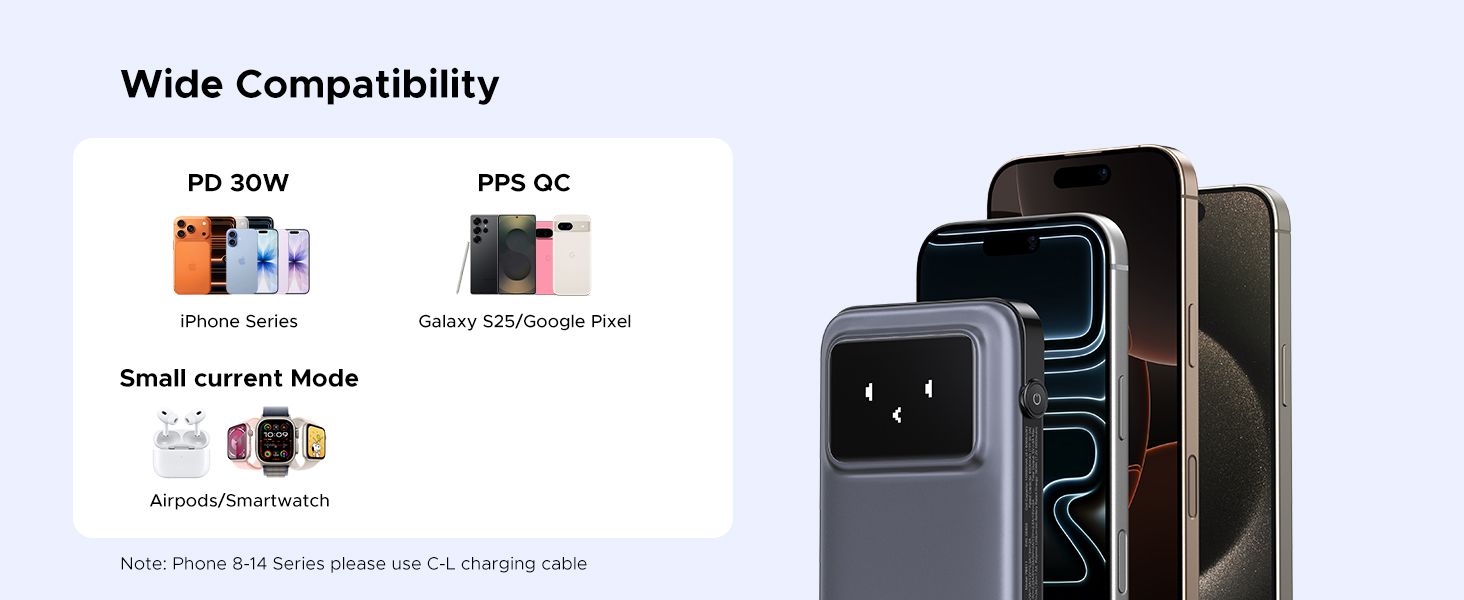 UGREEN 35604B Uno 10000mAh 30W Power Bank with Built-in Cable - detail 11