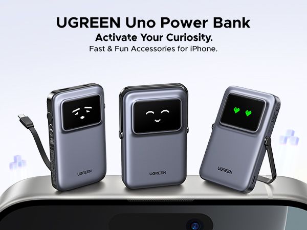 UGREEN 35604B Uno 10000mAh 30W Power Bank with Built-in Cable - detail 12
