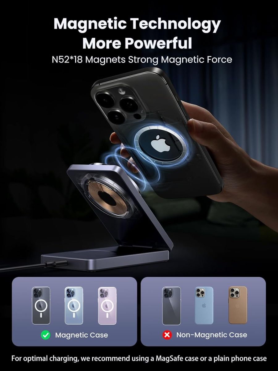 UGREEN 45056 2-in-1 Magnetic Wireless Charger for iPhone and AirPods - image 5