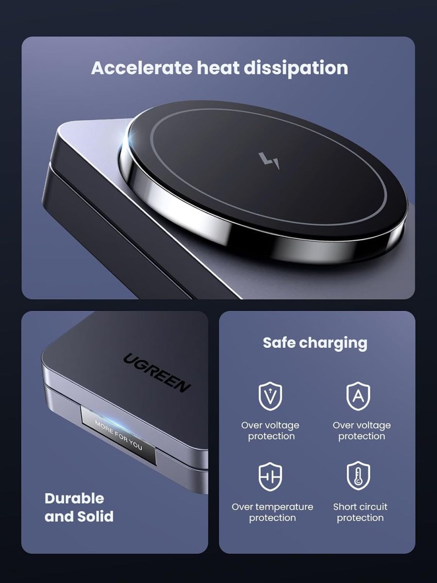 UGREEN 45056 2-in-1 Magnetic Wireless Charger for iPhone and AirPods - image 6