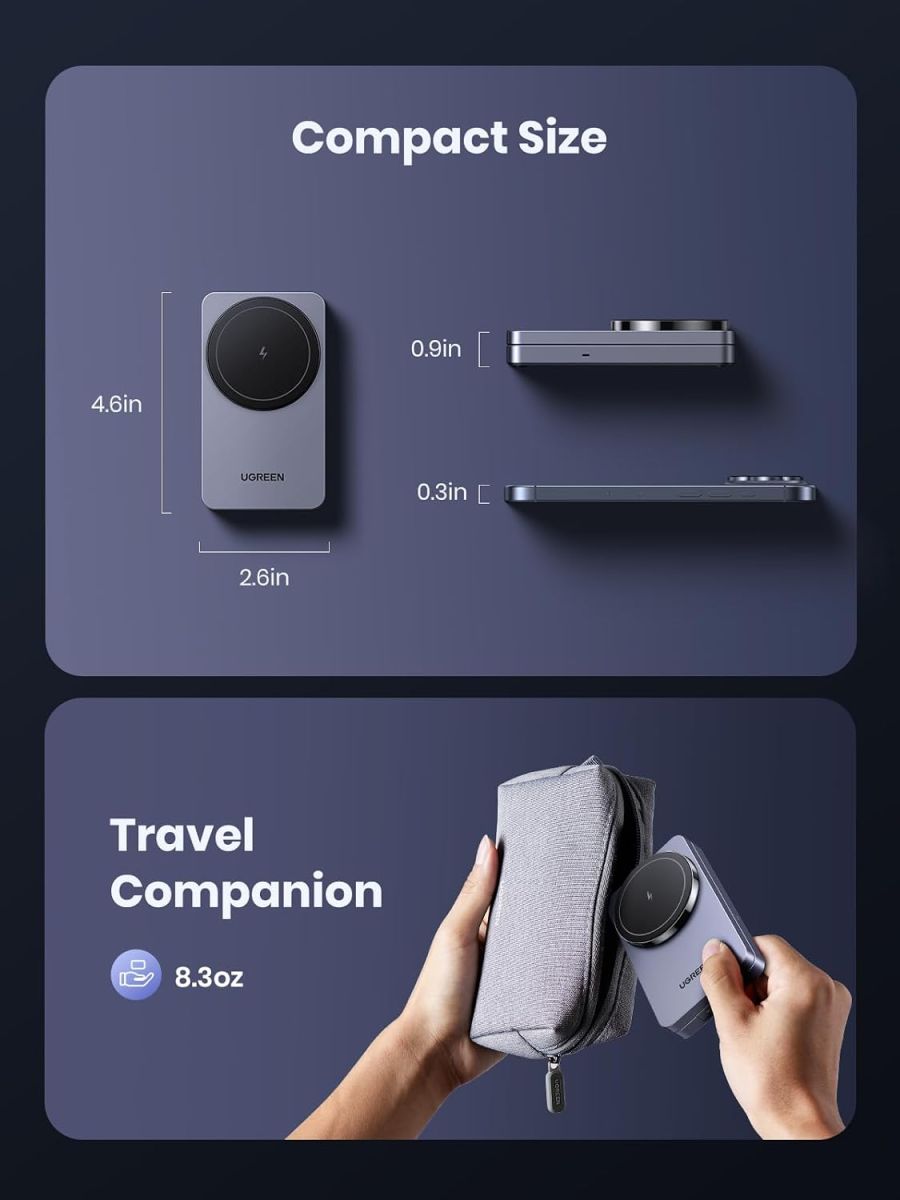 UGREEN 45056 2-in-1 Magnetic Wireless Charger for iPhone and AirPods - image 8