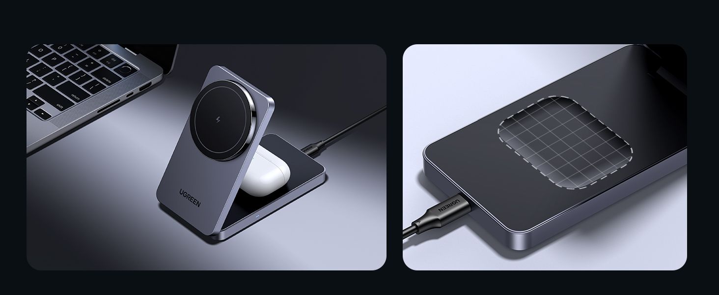 UGREEN 45056 2-in-1 Magnetic Wireless Charger for iPhone and AirPods - detail 11