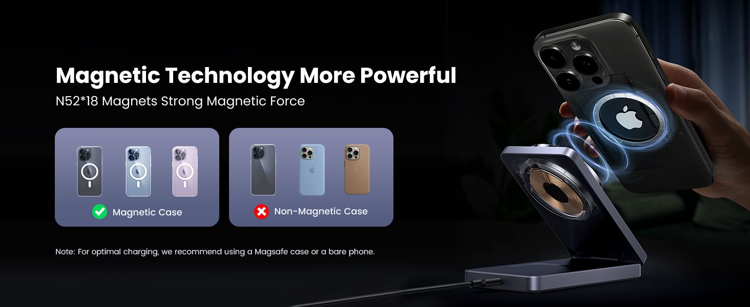UGREEN 45056 2-in-1 Magnetic Wireless Charger for iPhone and AirPods - detail 5