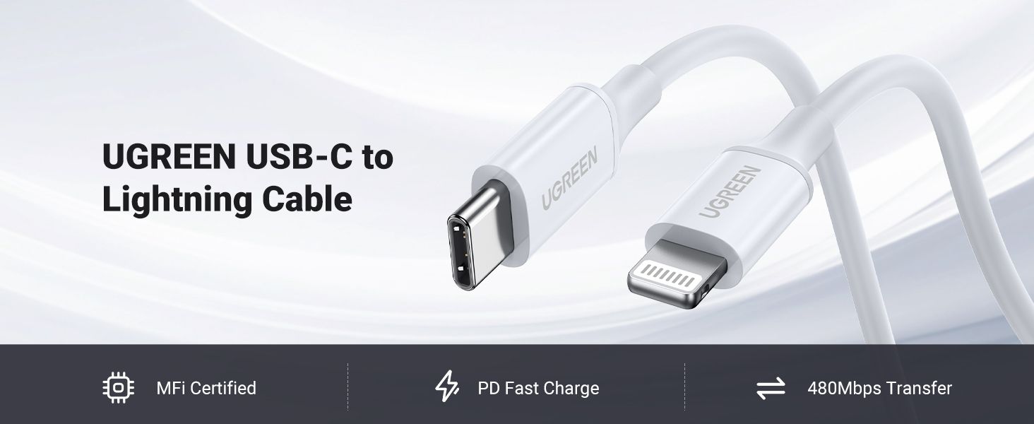 UGREEN 60749 USB-C to Lightning PD Cable 2M MFi - detail 1