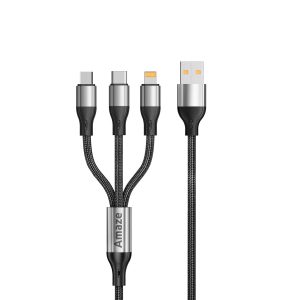 Amaze A30 USB to 3-IN-1 Braided Cable 3.5A 1.2M