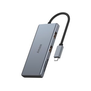Amaze A332 Hyper Flux 7-in1 Dual Display Multifunction Hub HDMI 4K@60Hz, DisplayPort 8K@30Hz, USB3.2*2 10G, SD/TF 3.0, PD 100W