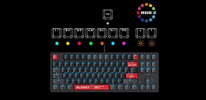 Bloody AT87 Alpha Optical Switch Mechanical Keyboard - view 6