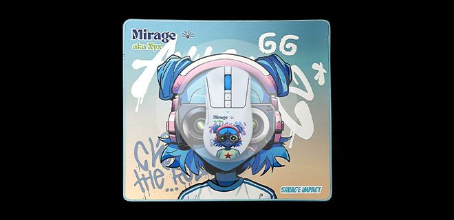 Bloody BP-45W-NYX-MIRAGE x Savage Waterproof Mouse Pad 45 x 40 x 0.5 cm (Nyx Mirage) - Smooth Tracking