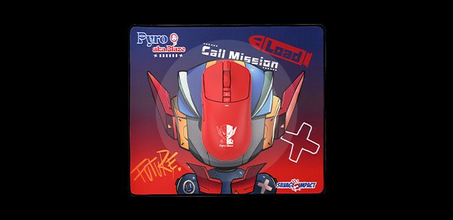 Bloody BP-45W-PYRO-BLAZE x Savage Waterproof Mouse Pad 45 x 40 x 0.5 cm (Pyro Blaze) - Smooth Tracking