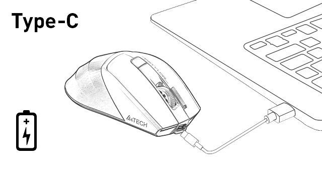 A4Tech FB45CS-Air2 Fstyler Dual Mode Bluetooth & 2.4GHz Silent Click Mouse - detail 8