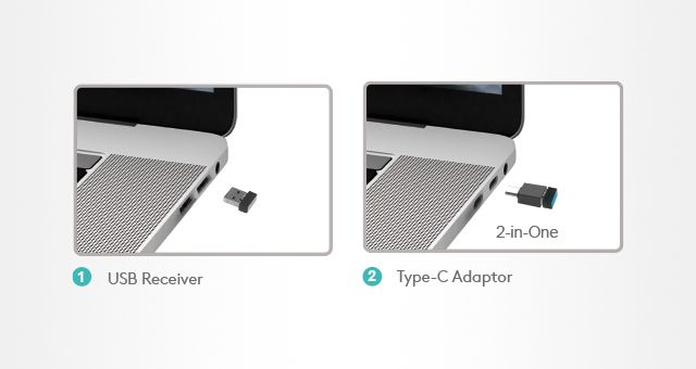 A4Tech G7-810S-Air2 2.4G Wireless Air Mouse with Type-C Adaptor - detail 7
