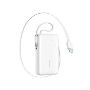 Joyroom JR-PR2L 35W 10000mAh Power Bank with Built-in Retractable Type-C Cable + Type-C/Lightning Cable White
