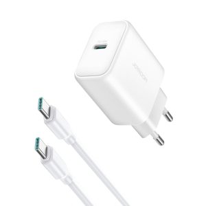 Joyroom JR-TCF24 PD30W Charger (EU) with C to C Cable 1m White