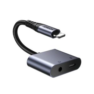 Joyroom SY-L01 2-in-1 Audio Adapter Lightning to 3.5mm + Lightning Black (Call Version)