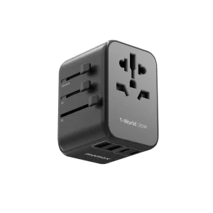 MOMAX UA9D 1-World 35W 5-Port Travel Adapter (2x USB, 2x USB-C)