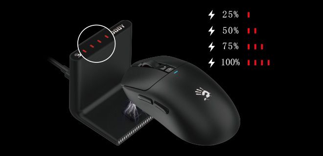 Bloody R72-ULTRA-DUO WaveLink Full Speed Dual Mode Wireless Gaming Mouse - AFC (Anypoint Flexible Click)