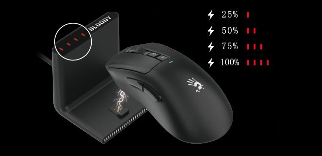 Bloody R73-ULTRA-DUO WaveLink Full Speed Dual Mode Wireless Gaming Mouse - AFC (Anypoint Flexible Click)