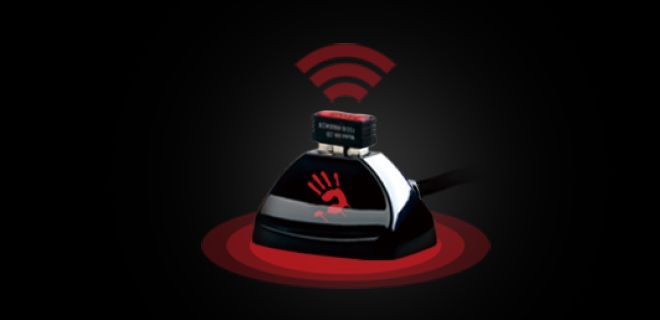 Bloody R90-PLUS-STONE-BLACK 2.4GHz Wireless Gaming Mouse USB (Stone Black) - Anti-Interference Wireless Extension Dock