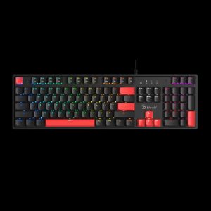 Bloody S520N-FIRE-BLACK Mechanical Switch Gaming Keyboard BLMS Red Hot-Swappable Switch, Neon Backlit