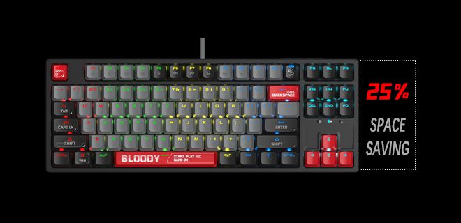 Bloody S87 RGB BLMS TKL Mechanical Keyboard 75% (87+1 Keys) Ten Key Less Compact Style - view 10