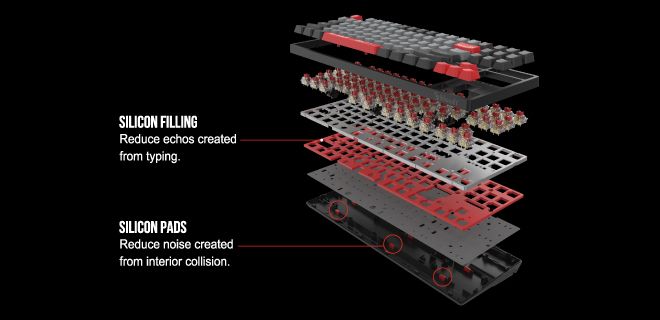 Bloody S87 RGB BLMS TKL Mechanical Keyboard 75% (87+1 Keys) Ten Key Less Compact Style - 4M Onboard Memory