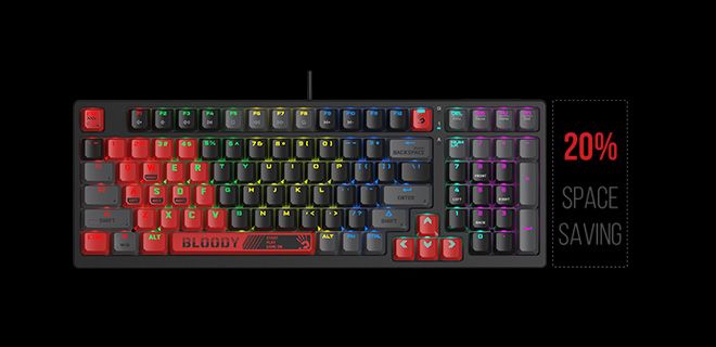 Bloody S98-SPORTS-LIME BLMS Mechanical Gaming Keyboard 80% (98 Keys) Compact Style BLMS Red Switch - view 5